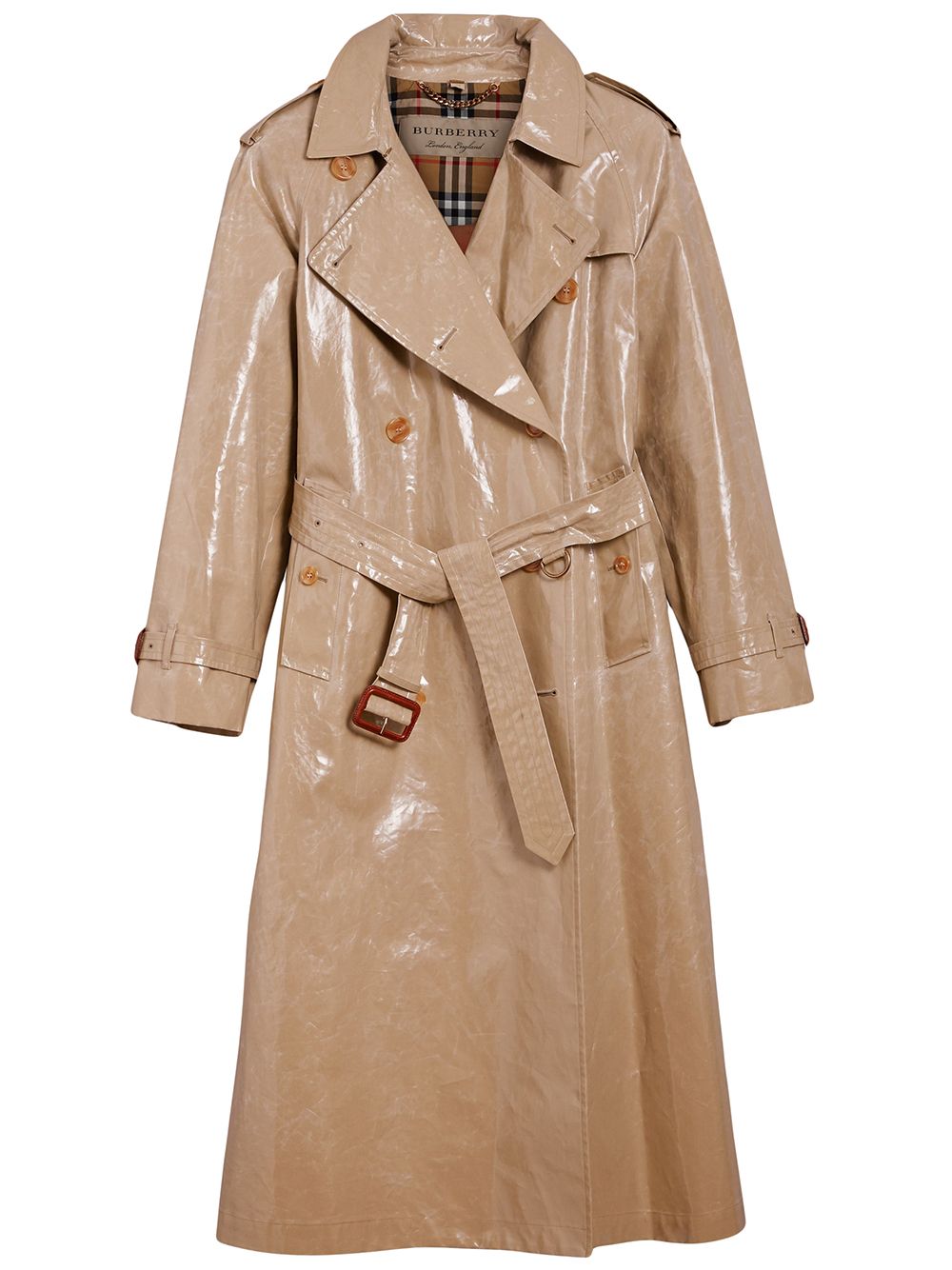 Burberry Raglan Sleeve Laminated Gabardine Trench Coat Farfetch