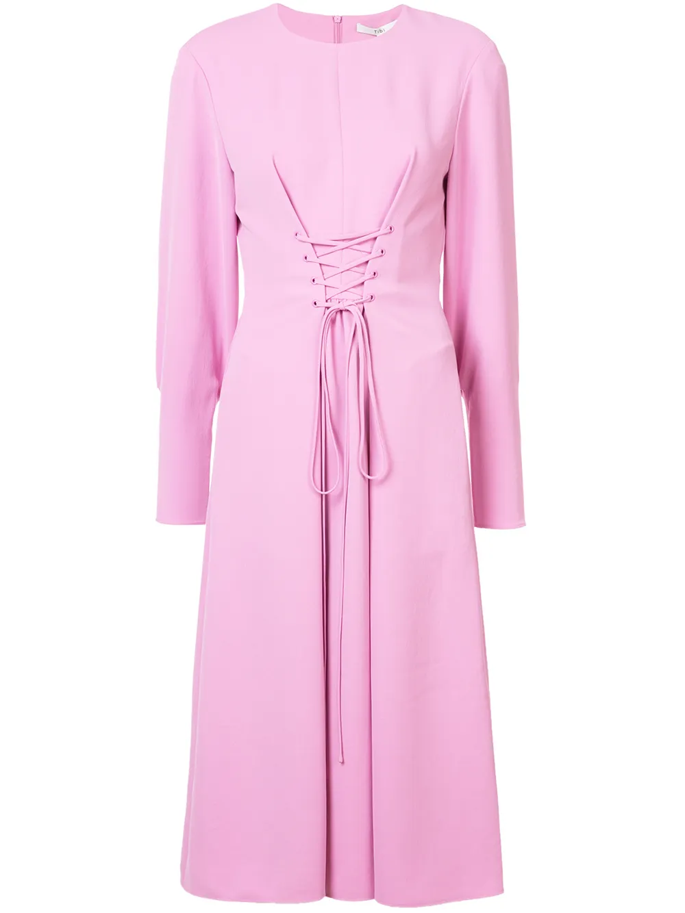 tibi corset dress Drape Twill Color:#54-Slate Gray Midi dress Peplum Flowing A-Line Cowl Neck