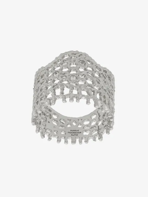 Aurelie Bidermann 18kt white gold Vintage Lace diamond ring
