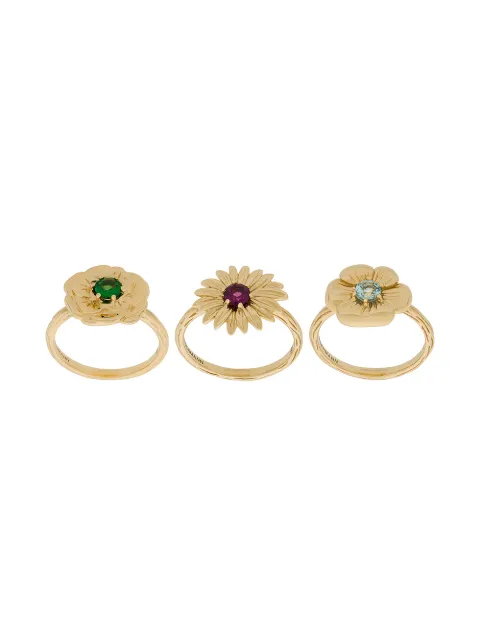 Aurelie Bidermann 18kt yellow gold Bouquet set of rings