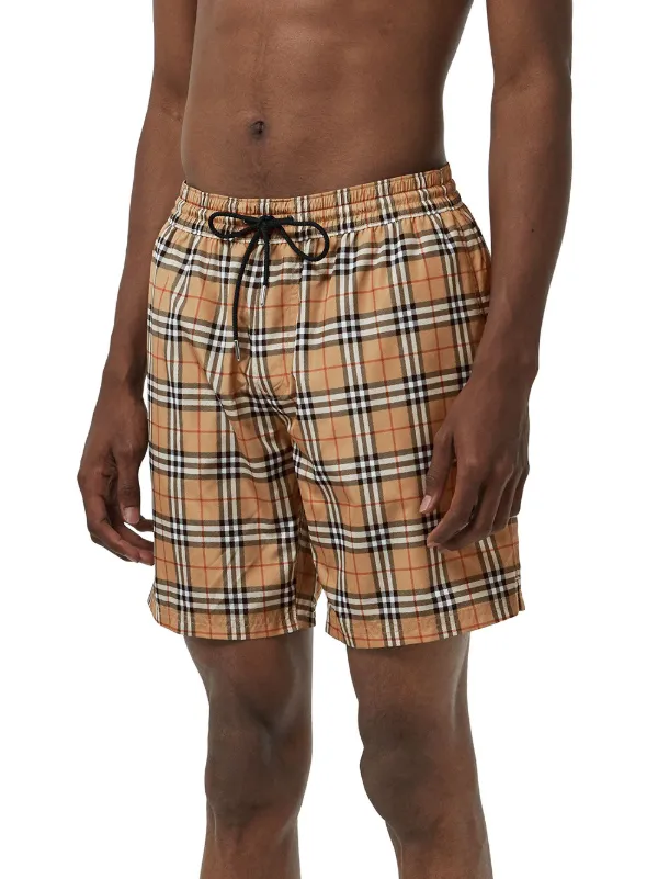 burberry vintage check drawcord swim shorts