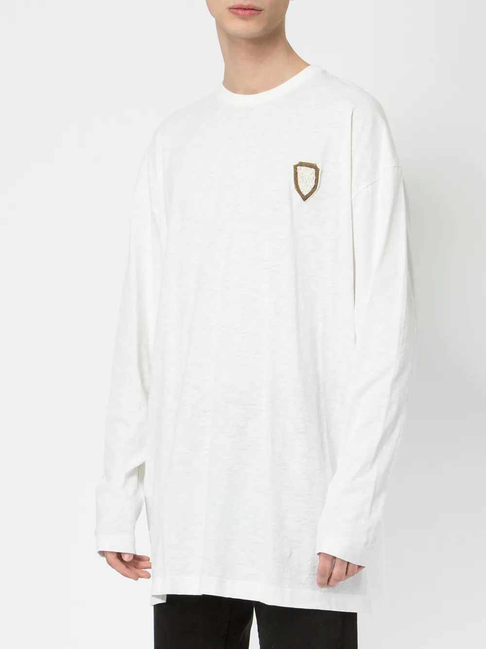  Ih Nom Uh Nit Langarmshirt Mit Patch   Weiß 