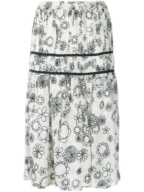 Comme Des Garçons Pre-Owned floral gathered skirt