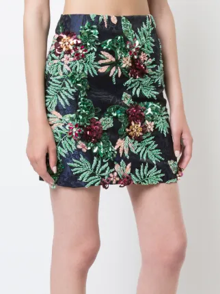 floral embellished mini skirt展示图