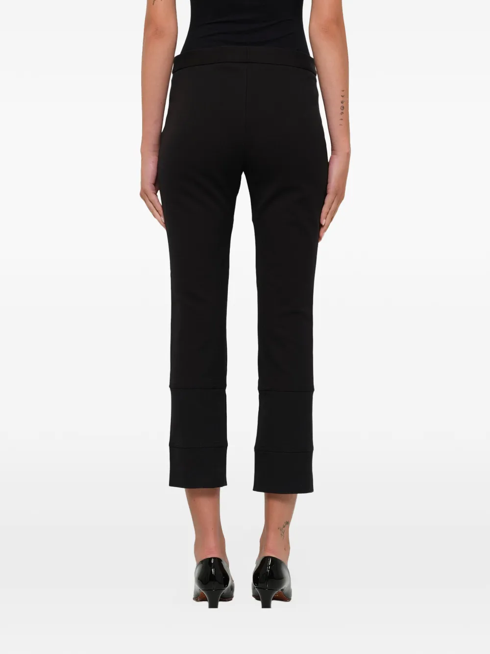 Alexander McQueen Cropped broek met rits Zwart