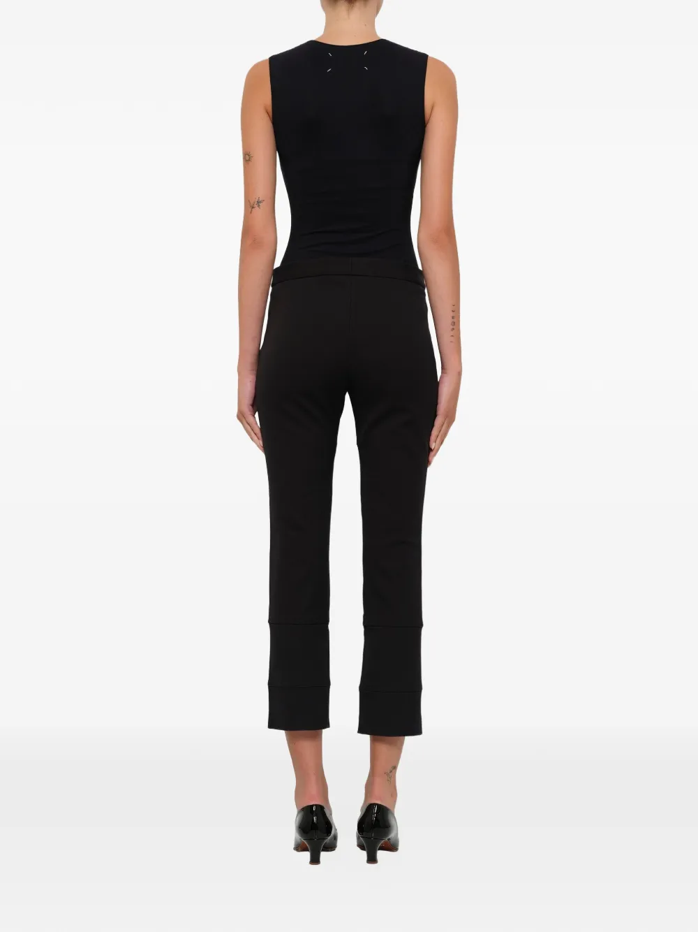  Alexander Mcqueen Cropped Hose Mit Reißverschluss   Schwarz 