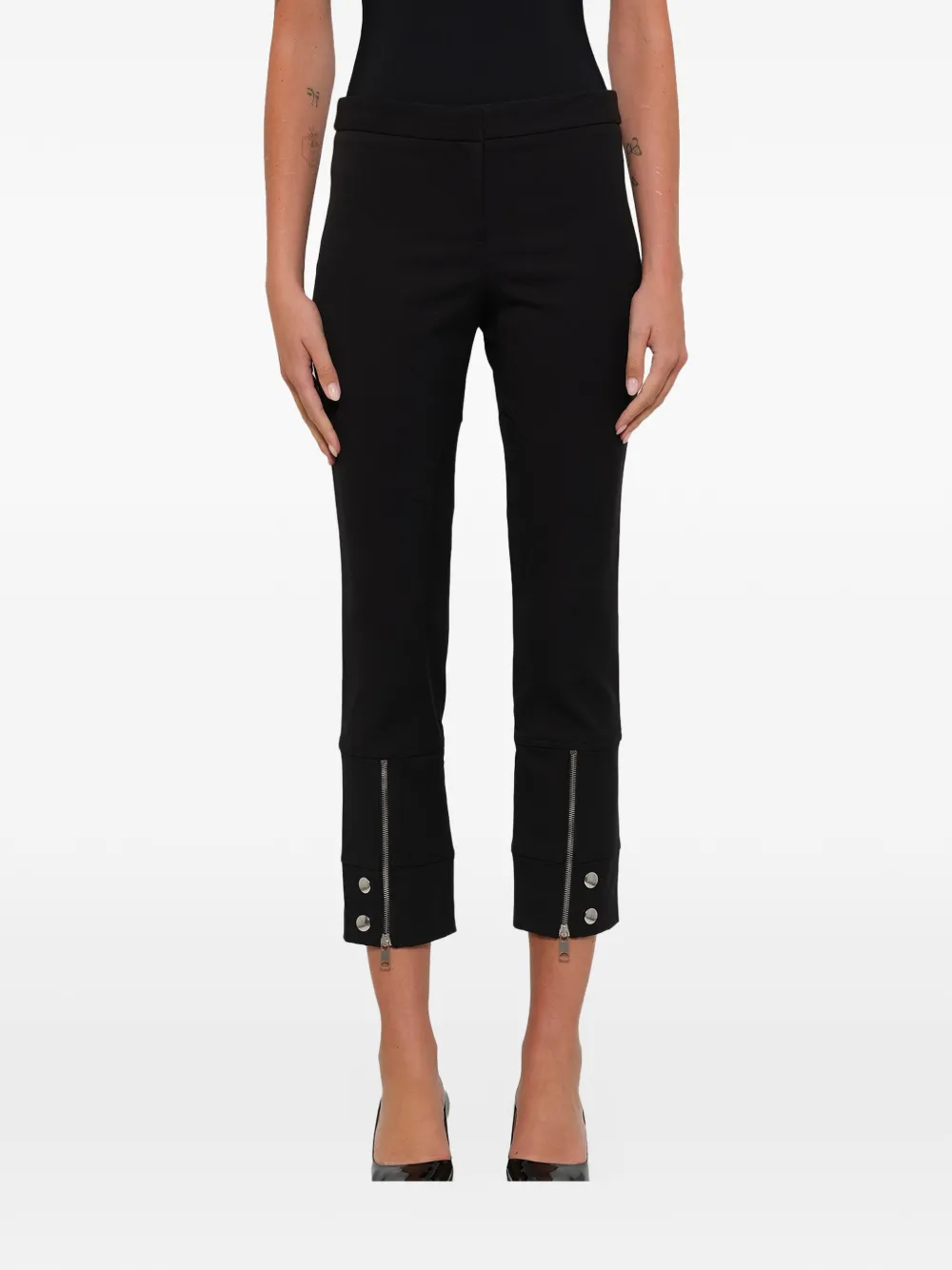 Alexander McQueen Cropped-Hose mit Reißverschluss - Schwarz