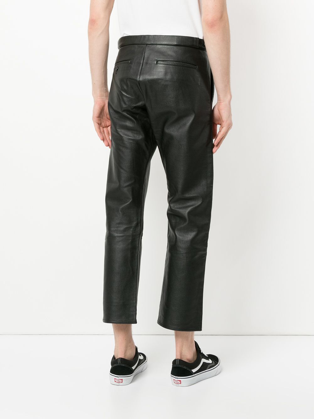 фото Comme Des Garçons Pre-Owned укороченные брюки с кожаным эффектом