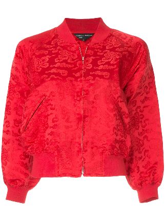 maje bomber jacket with chinese embroidery