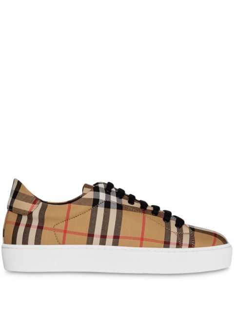 Burberry Vintage Check And Leather Sneakers - Farfetch