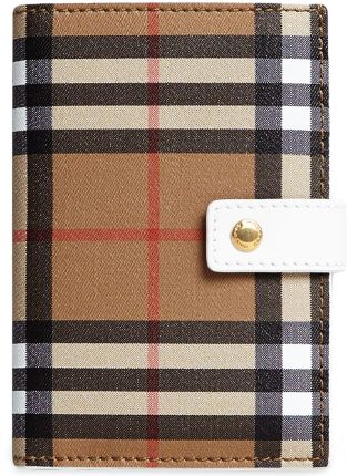 Burberry Check and Leather Folding Card Case