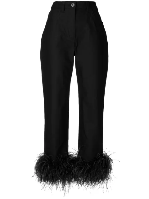 prada feather pants