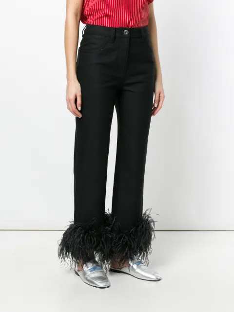prada feather pants