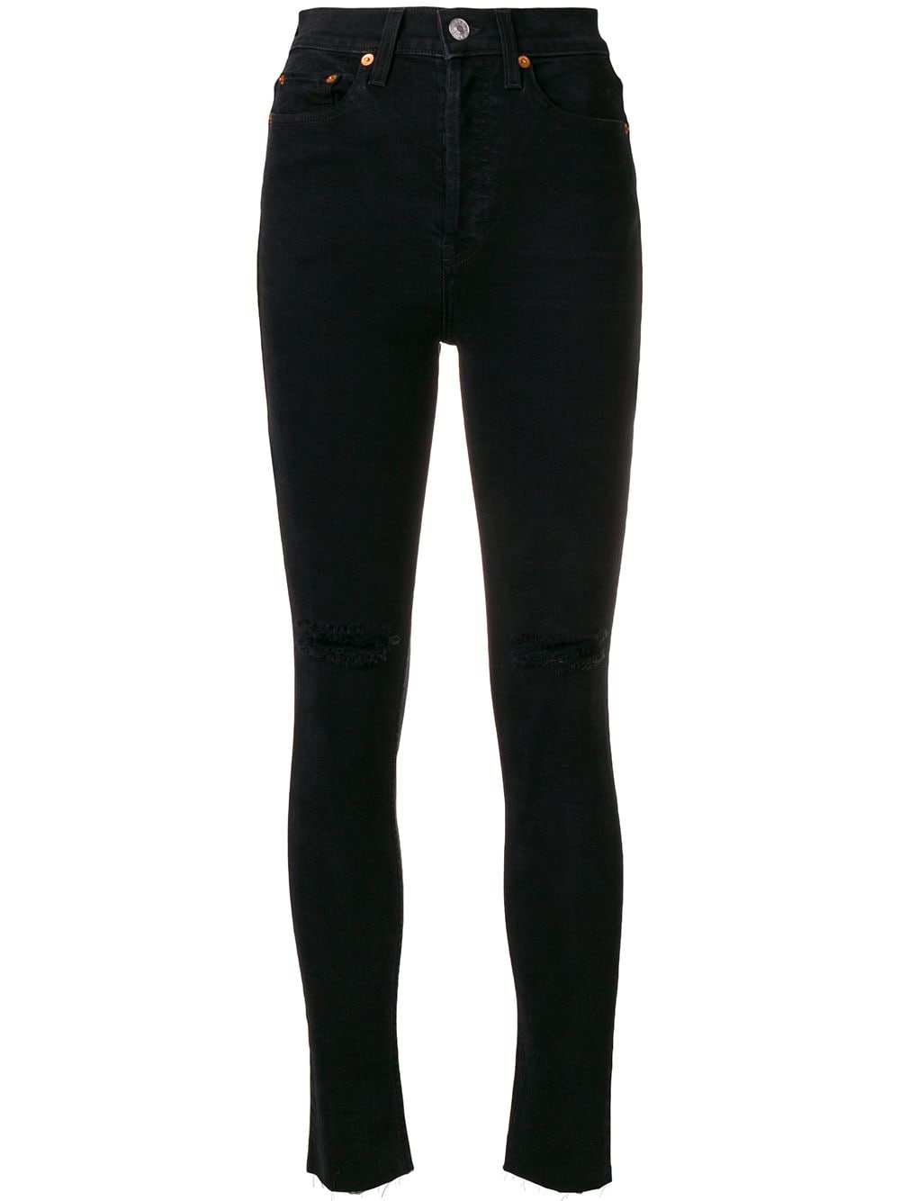 Shop black RE/DONE high rise ankle crop 