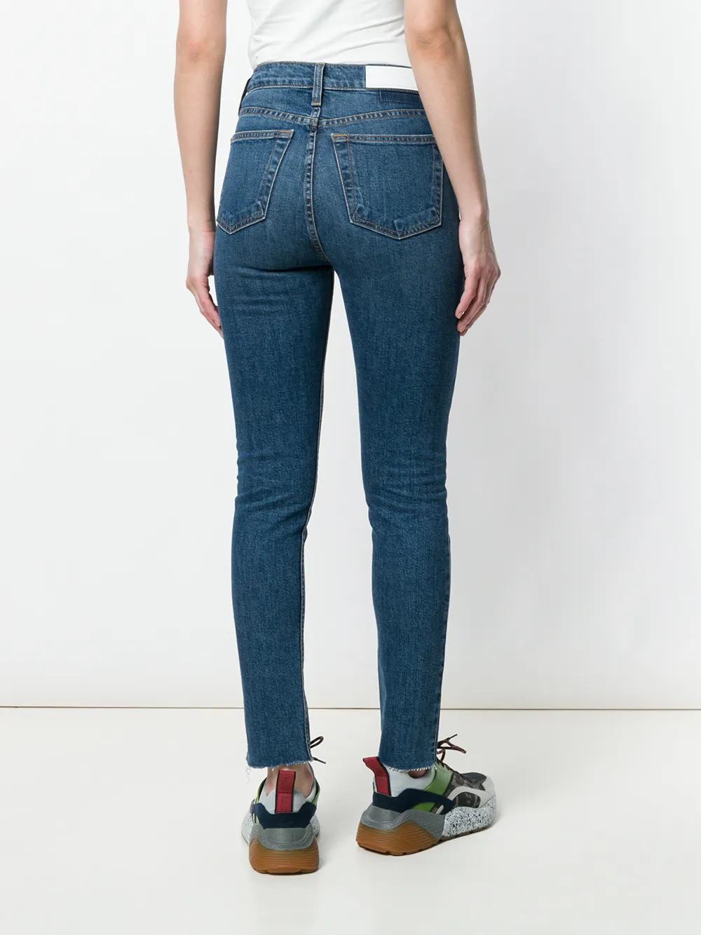 high rise ankle crop jeans