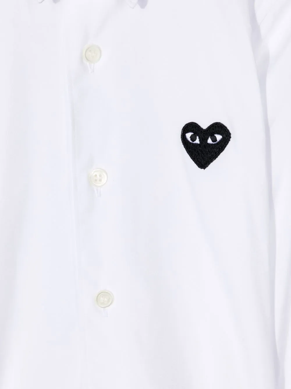 Comme Des Garcons Play Kids Embroidered Heart Shirt White FARFETCH