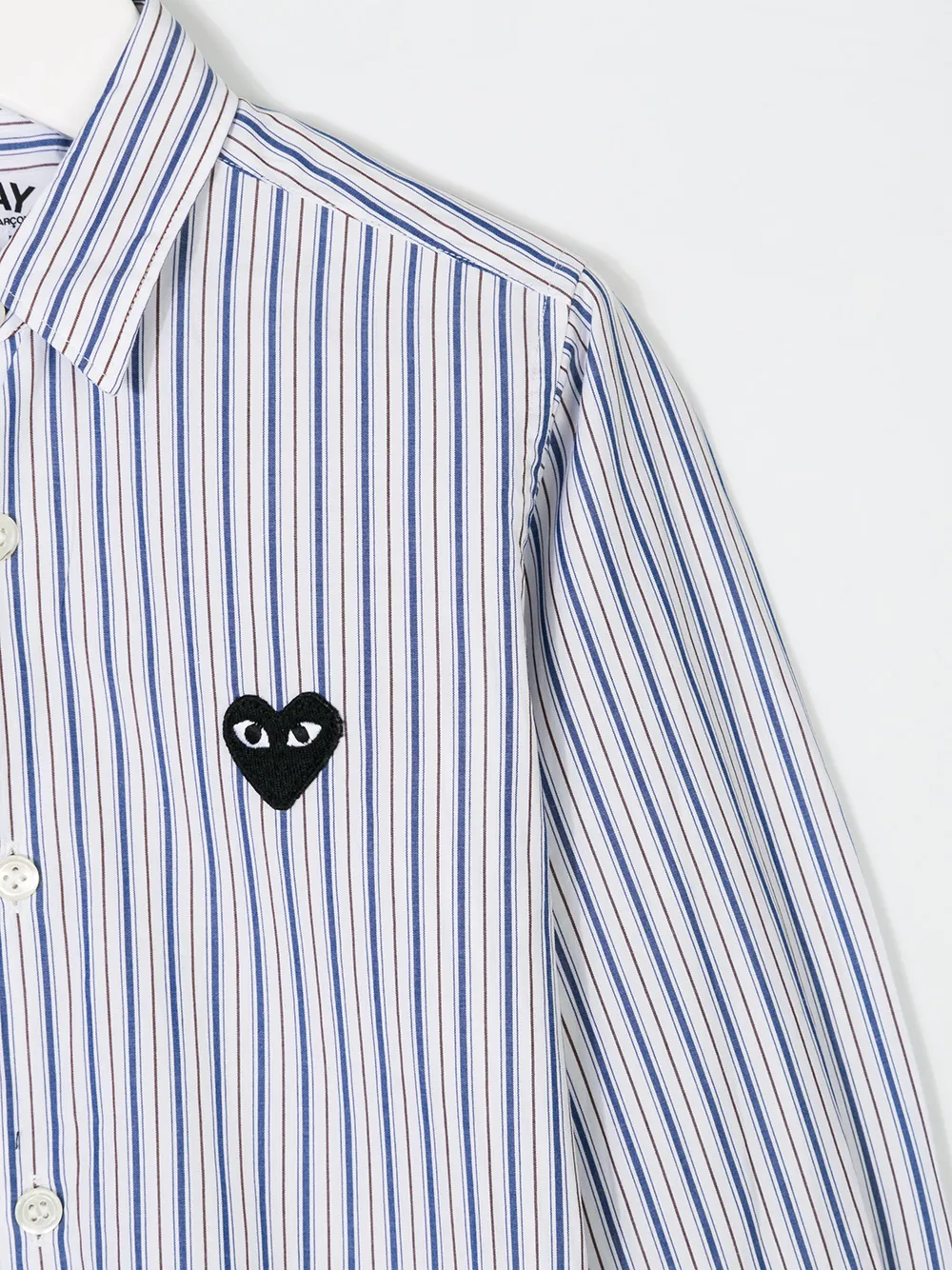 Comme Des Garçons Play Kids heart pinstripe shirt Wit