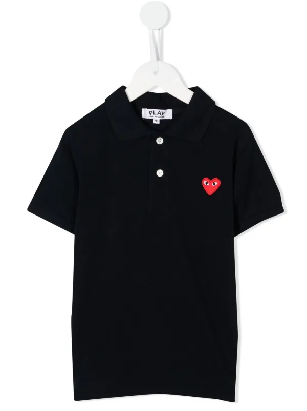 Comme Des Garcons Play Kids Embroidered Heart Polo Blue FARFETCH PT