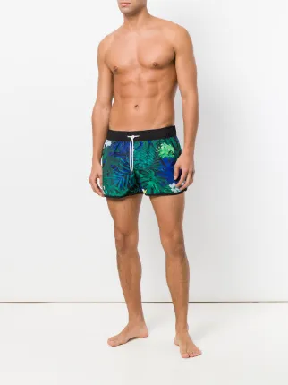 foliage print swim shorts展示图