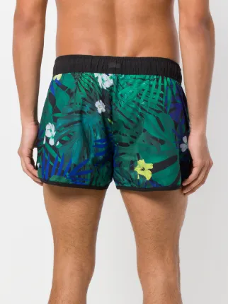 foliage print swim shorts展示图