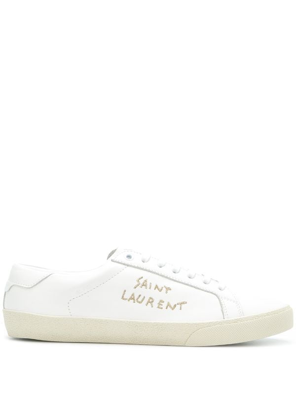 Saint Laurent logo embroidered sneakers 
