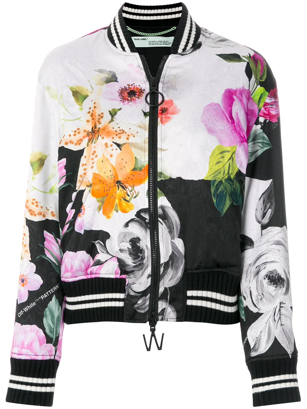 pink floral off white hoodie