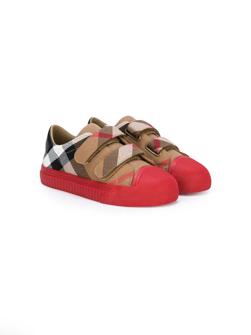 Burberry Kids клетчатые кроссовки