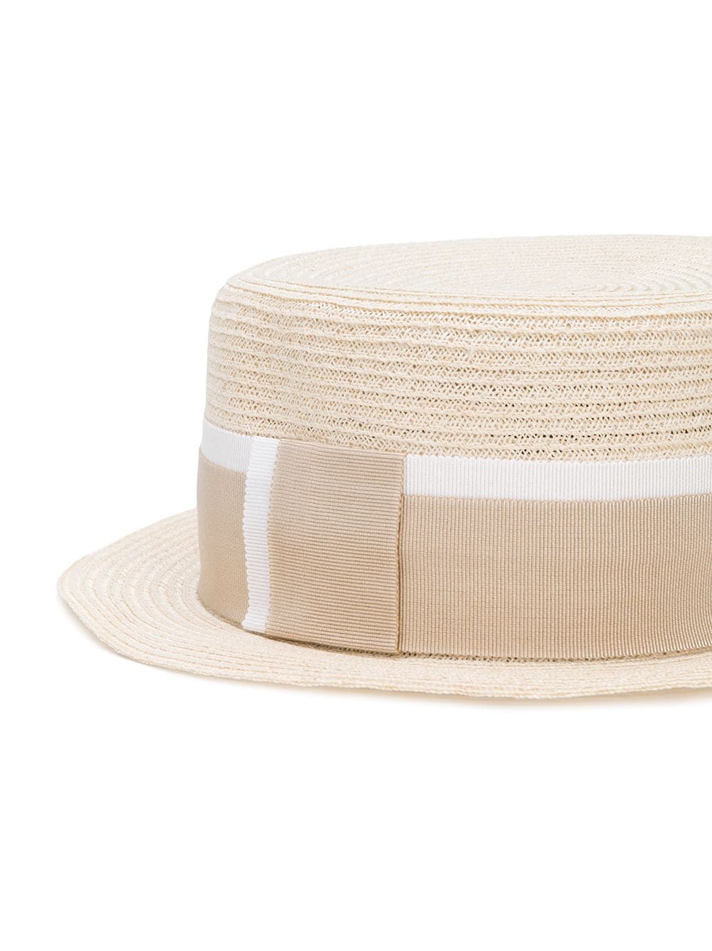 Shop Maison Michel Auguste Boater Hat In Neutrals