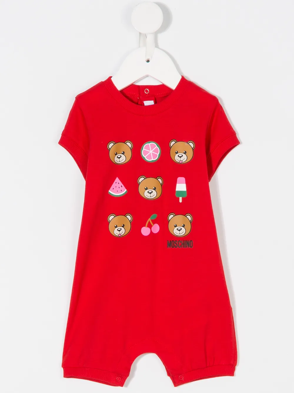 фото Moschino kids короткий комбинезон с принтом