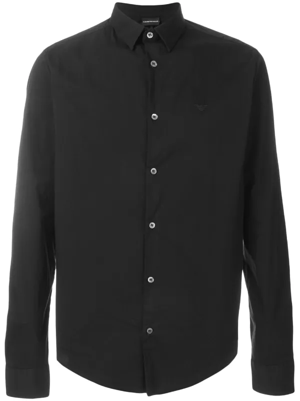 armani black dress shirt