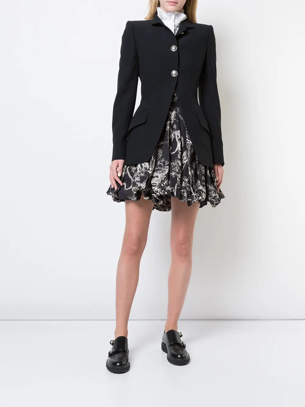  Alexander Mcqueen Minirock Mit Vogel Zeichnung   Schwarz 