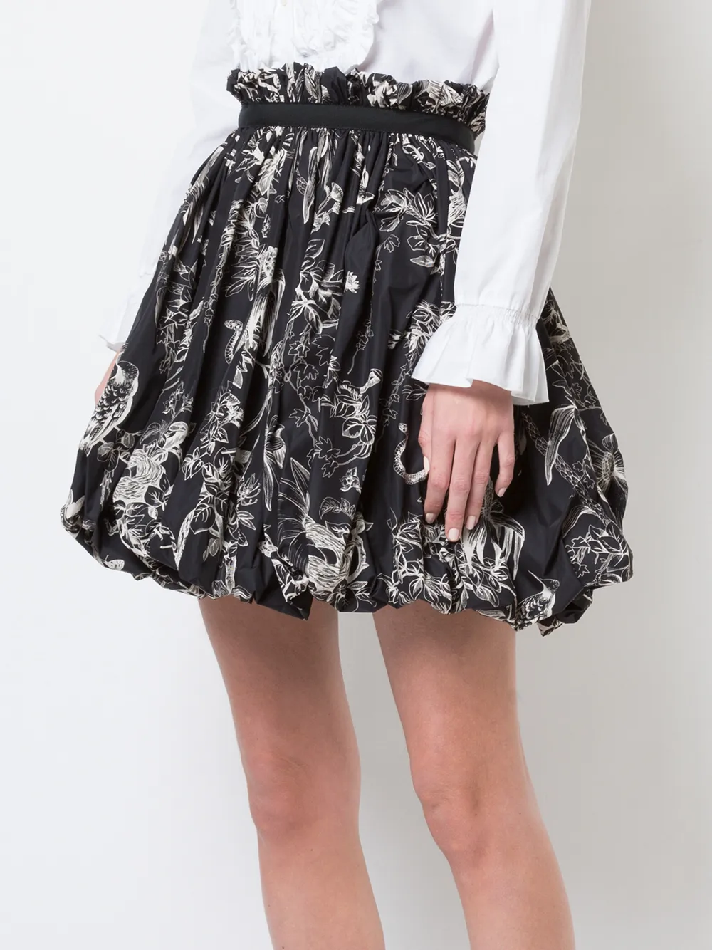  Alexander Mcqueen Minirock Mit Vogel Zeichnung   Schwarz 