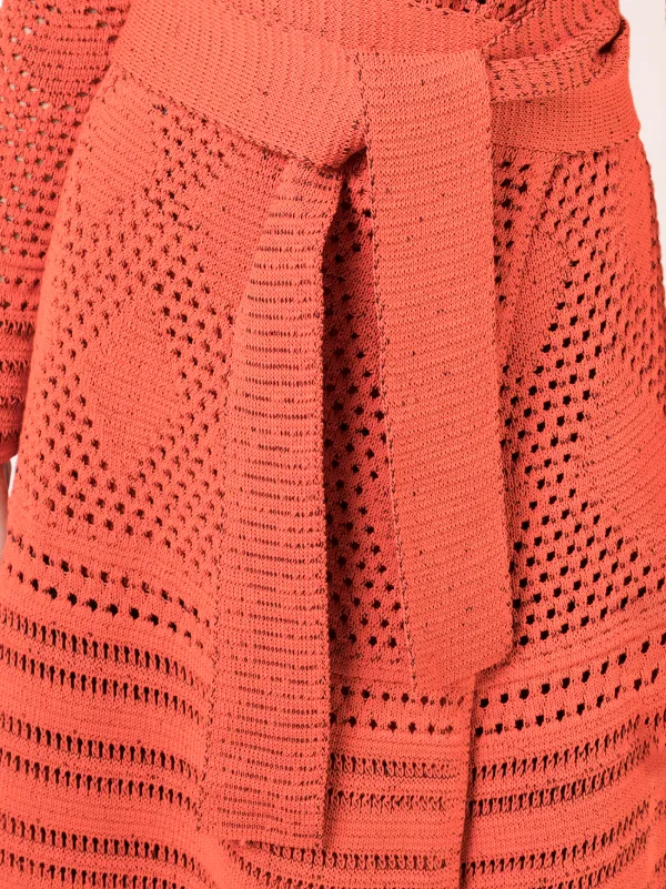proenza schouler crochet knit dress Micah Dress in Open Crochet Black