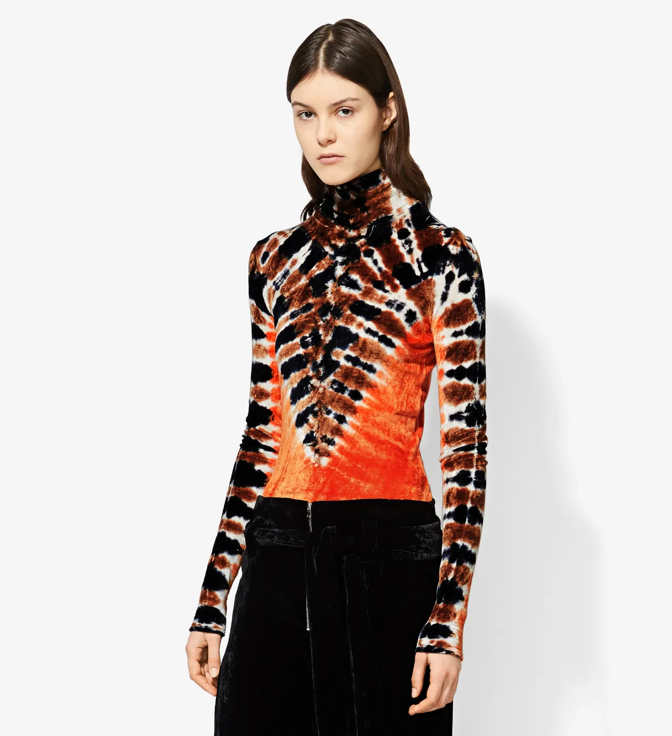 Long Sleeve Tie Dye Turtleneck in 