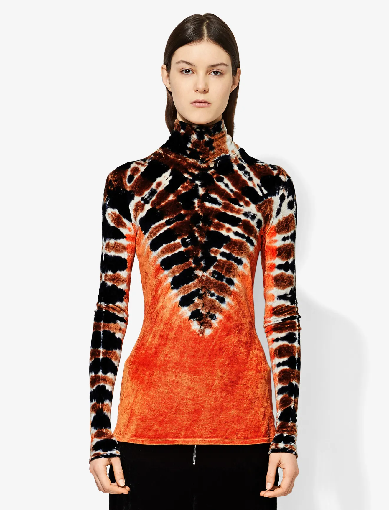 Long Sleeve Tie Dye Turtleneck in 