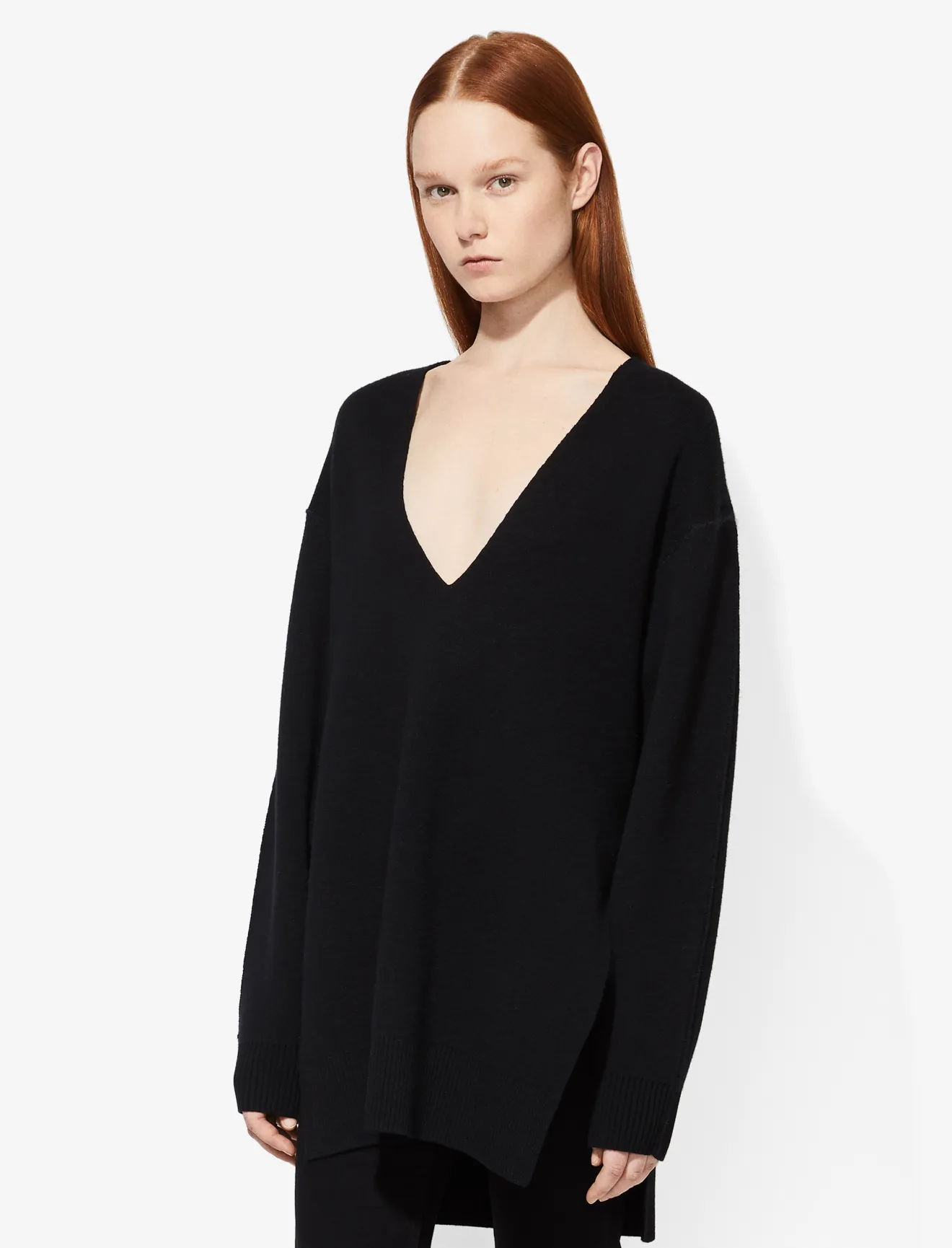 black v neck tunic