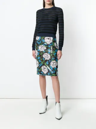 floral printed pencil skirt展示图