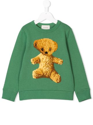 gucci green bear sweater