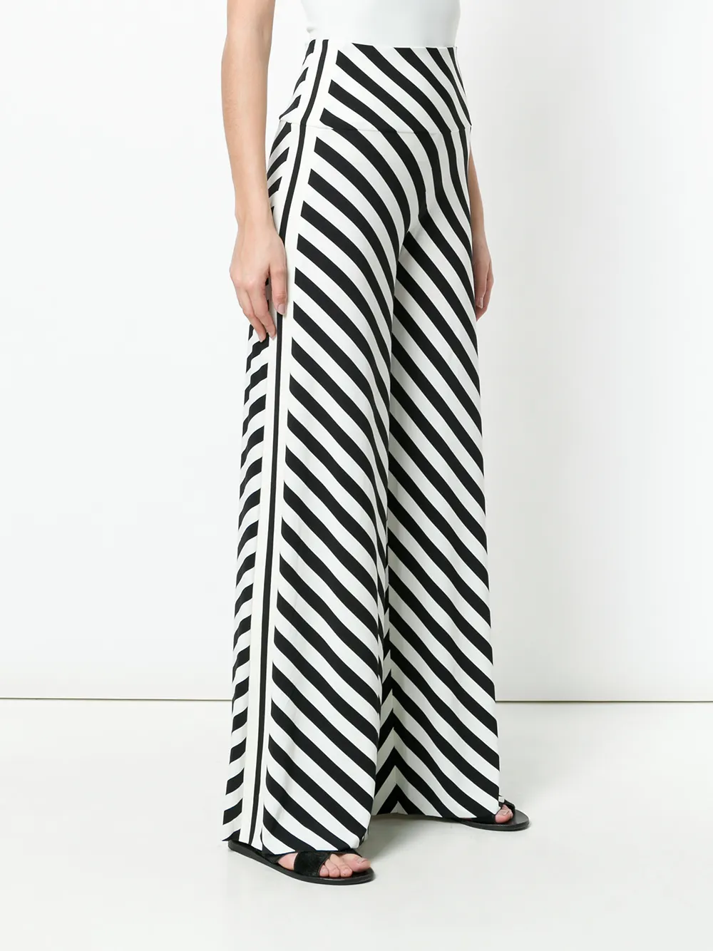 Pantalón tipo Palazzo rayado blanco y negro con elástico marca Clona Talle  40 M127 – SaleDepot