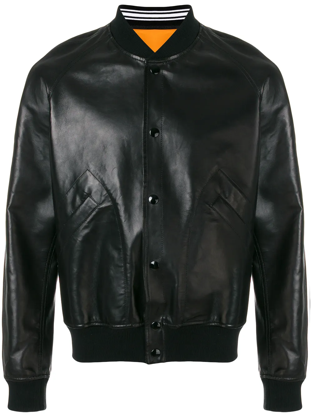 Golden Goose Chuck Bomber Jacket Farfetch Plocka upp det Rib Stickad Retro läderjacka herr