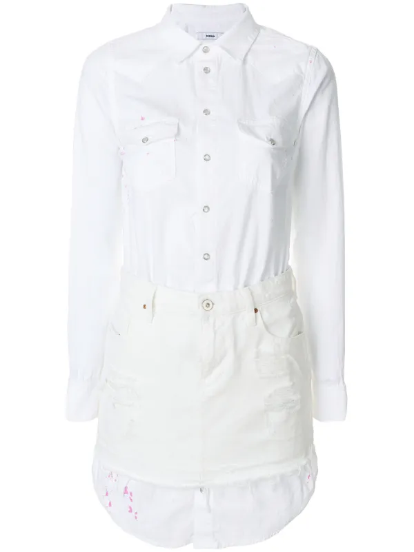 white denim shirt dress