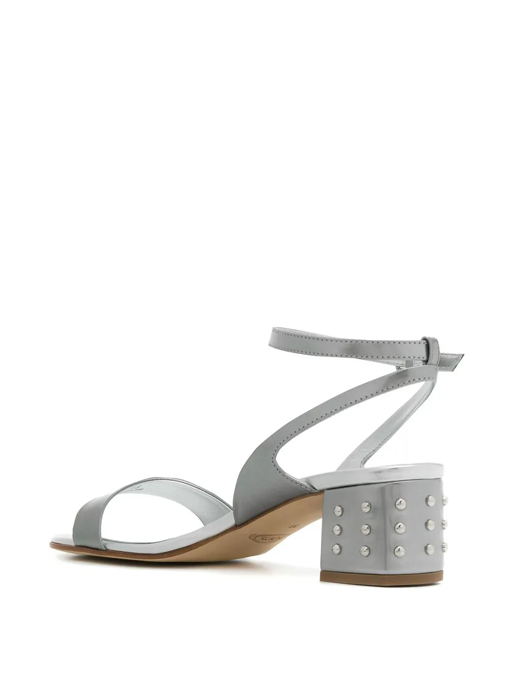 Tod's strappy block heel sandals Zilver