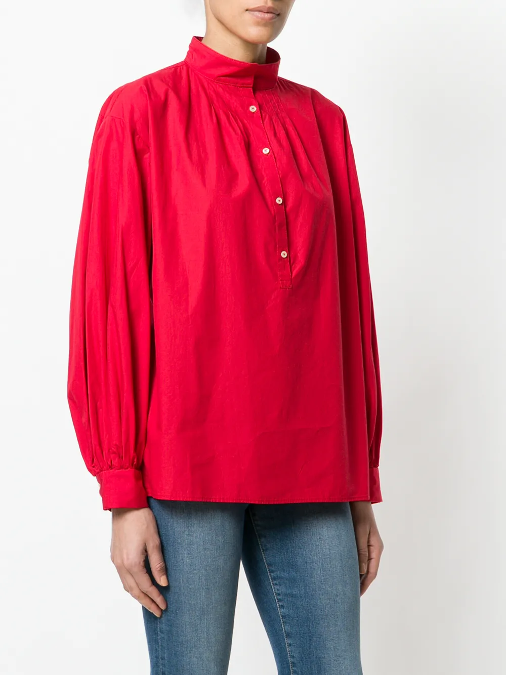 Nili Lotan henley blouse Rood