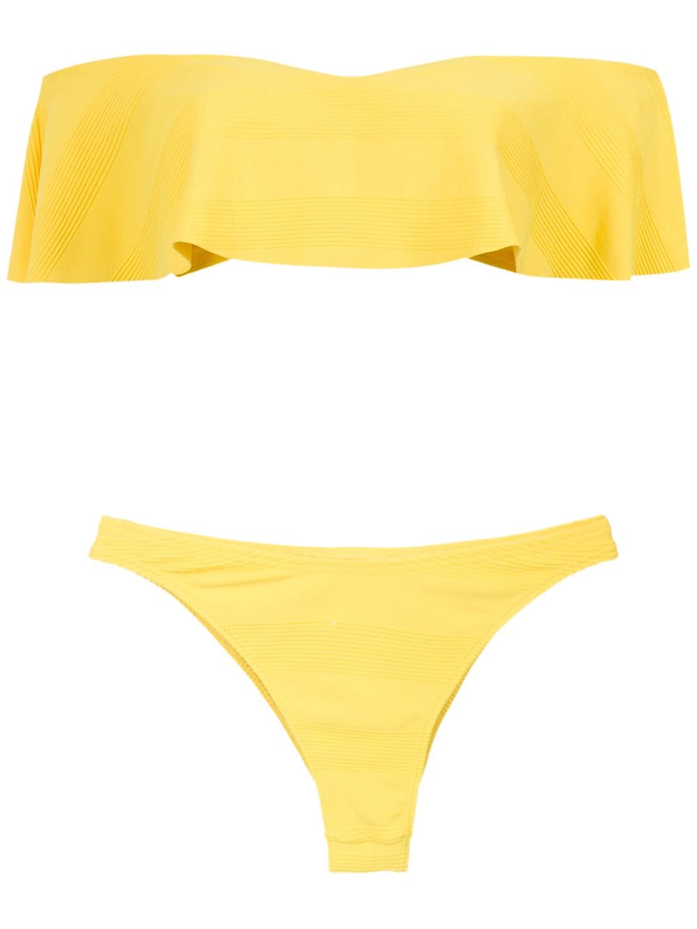 Shop Amir Slama Off The Shoulder Bikini Set In Yellow