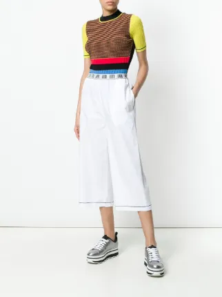 wide leg cropped pants展示图