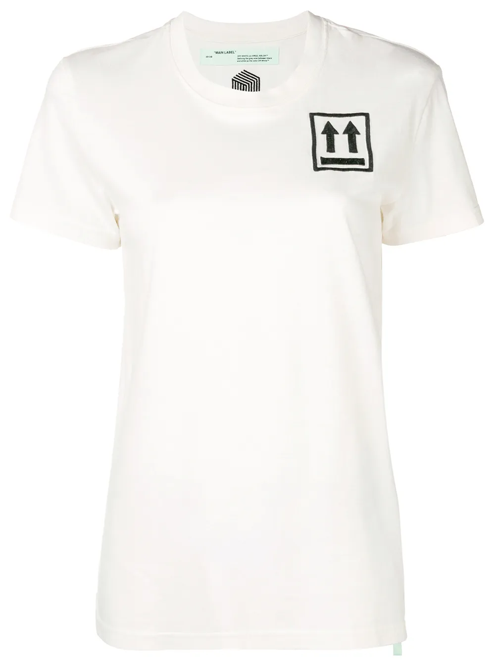 Off-White T-Shirt mit Stickerei - Nude