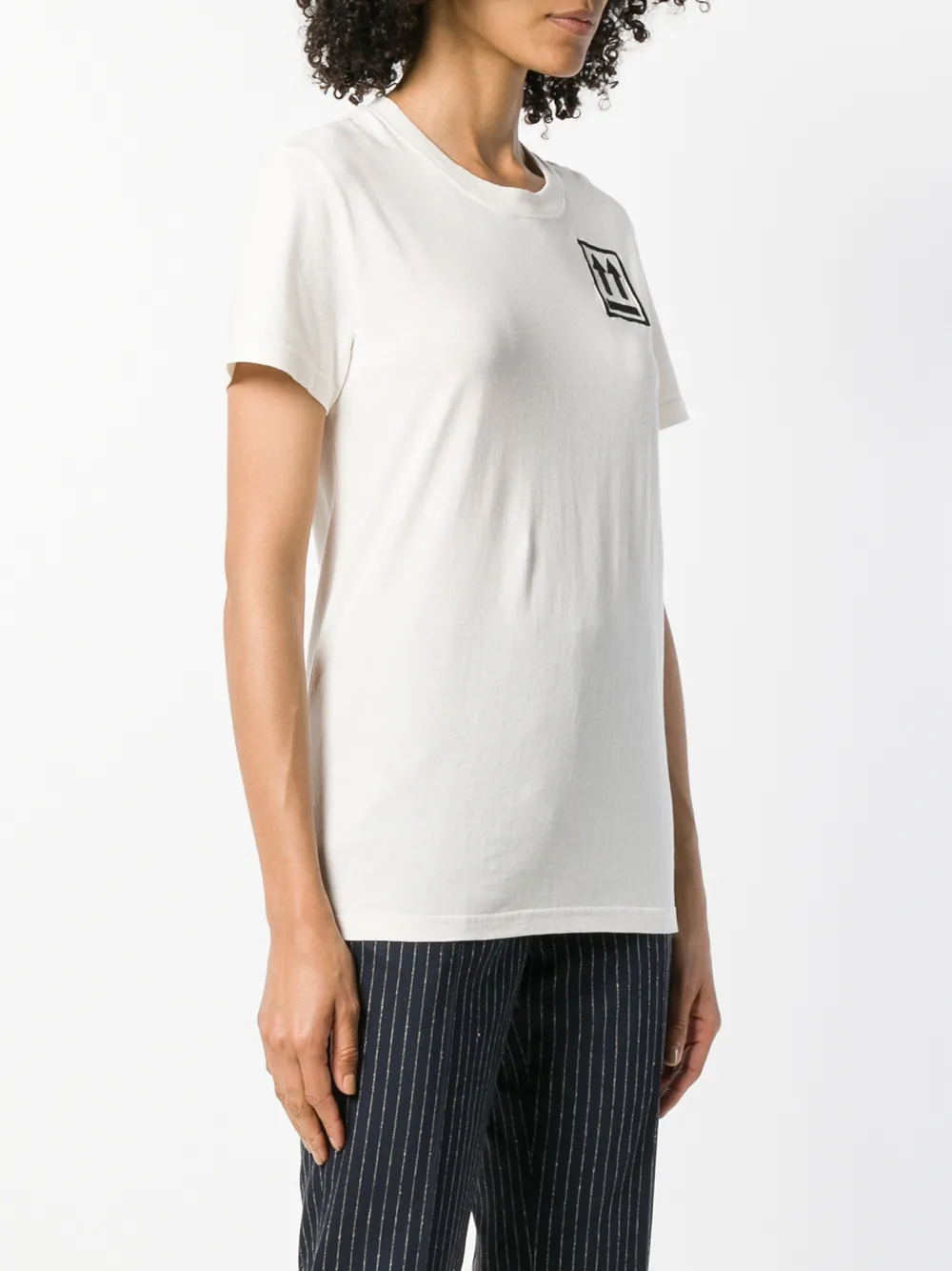  Off White T Shirt Mit Stickerei   Nude 