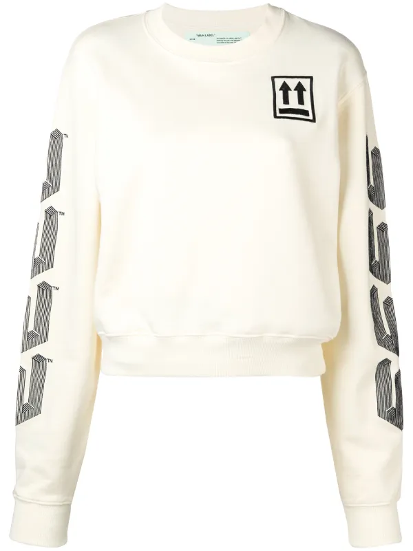 white embroidered sweatshirt