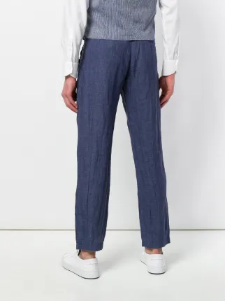 drawstring-waist straight-leg trousers展示图