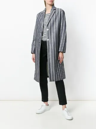 striped single-breasted coat展示图